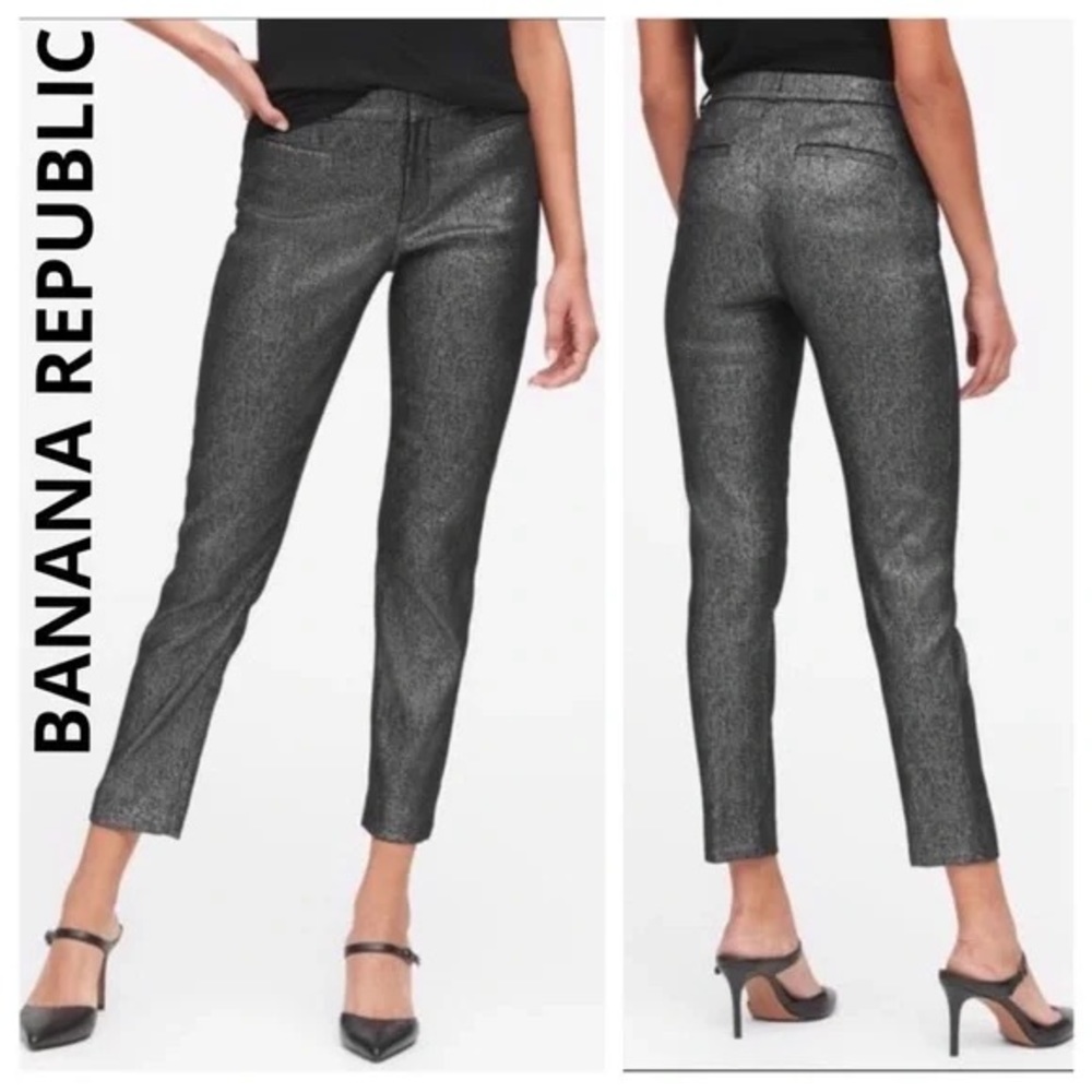 EUC BANANA REPUBLIC METALLIC SLOAN ANKLE PANT